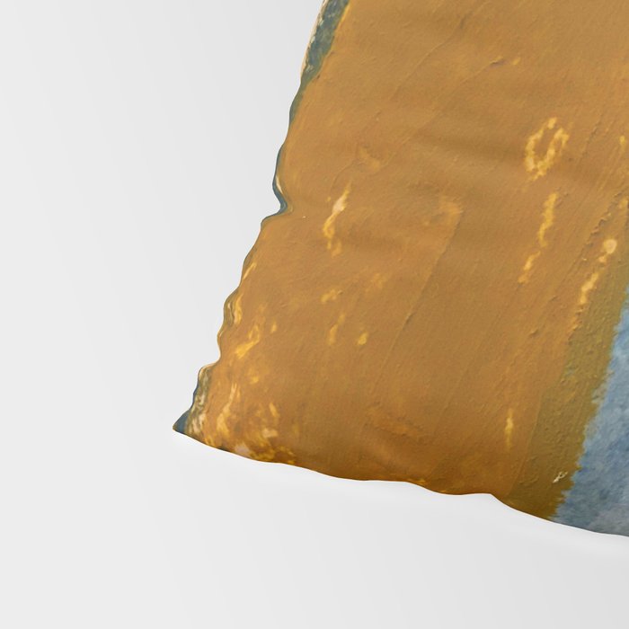 Gentle Breeze: a minimal, abstract mixed-media piece in blues and tans by Alyssa Hamilton Art Pillow Sham Gallery Image 4