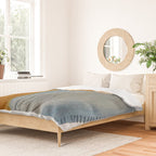 Gentle Breeze: a minimal, abstract mixed-media piece in blues and tans by Alyssa Hamilton Art Duvet Cover Gallery Image 2