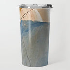 Gentle Breeze: a minimal, abstract mixed-media piece in blues and tans by Alyssa Hamilton Art Travel Mug Gallery Image 2
