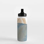 Gentle Breeze: a minimal, abstract mixed-media piece in blues and tans by Alyssa Hamilton Art Water Bottle Gallery Image 2