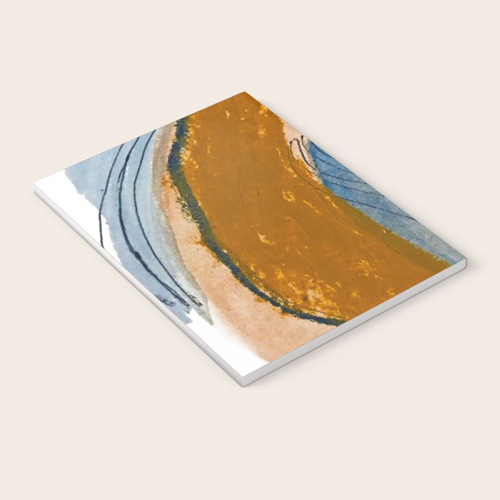 Gentle Breeze: a minimal, abstract mixed-media piece in blues and tans by Alyssa Hamilton Art Notebook Gallery Image 3