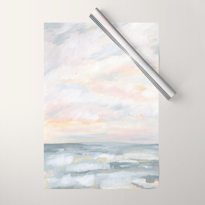 You Are My Sunshine - Gray Pastel Ocean Seascape Wrapping Paper Gallery Image 1