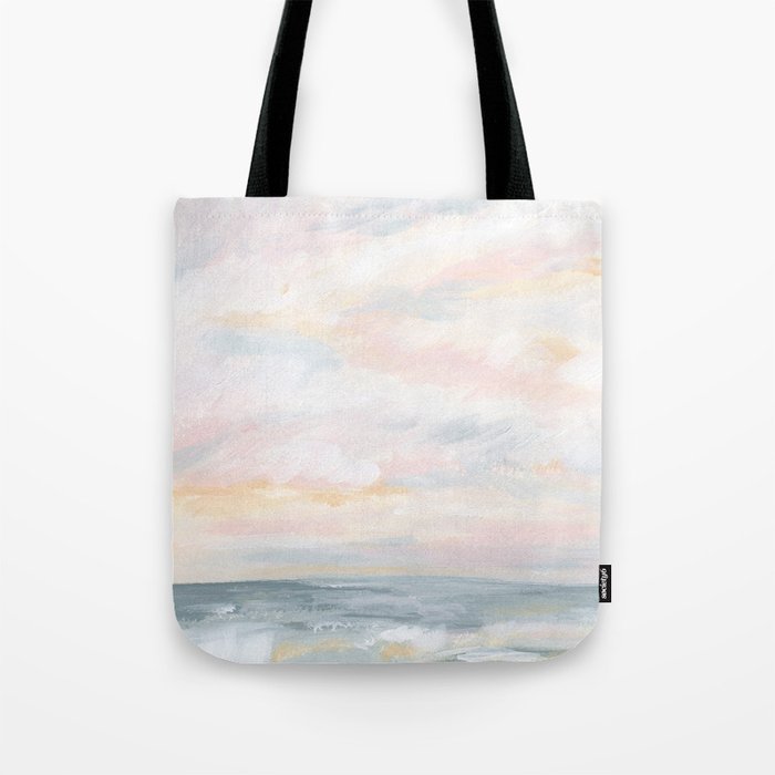 You Are My Sunshine - Gray Pastel Ocean Seascape Tote Bag Gallery Image 1