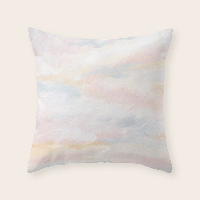 You Are My Sunshine - Gray Pastel Ocean Seascape Throw Pillow Gallery Image 6