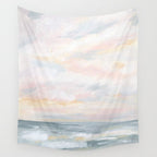 You Are My Sunshine - Gray Pastel Ocean Seascape Wall Tapestry Gallery Image 4