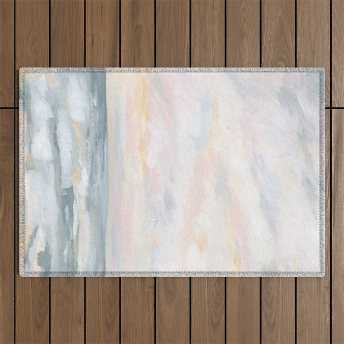 You Are My Sunshine - Gray Pastel Ocean Seascape Outdoor Rug Gallery Image 1