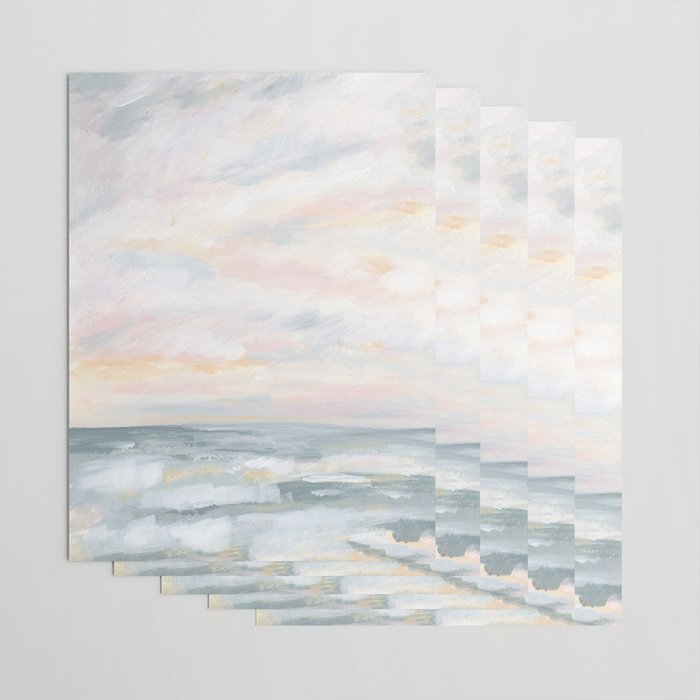 You Are My Sunshine - Gray Pastel Ocean Seascape Wrapping Paper Gallery Image 3