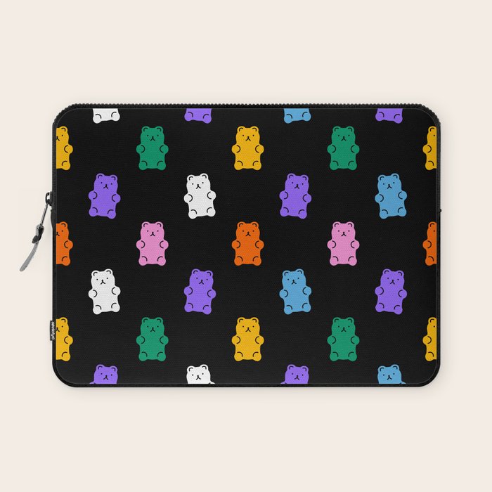 Colorful candy bear pattern art Laptop Sleeve Gallery Image 1