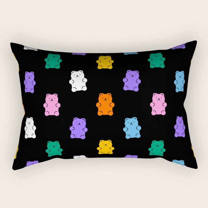 Colorful candy bear pattern art Rectangular Pillow Gallery Image 1
