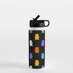 Colorful candy bear pattern art Water Bottle Gallery Image 1