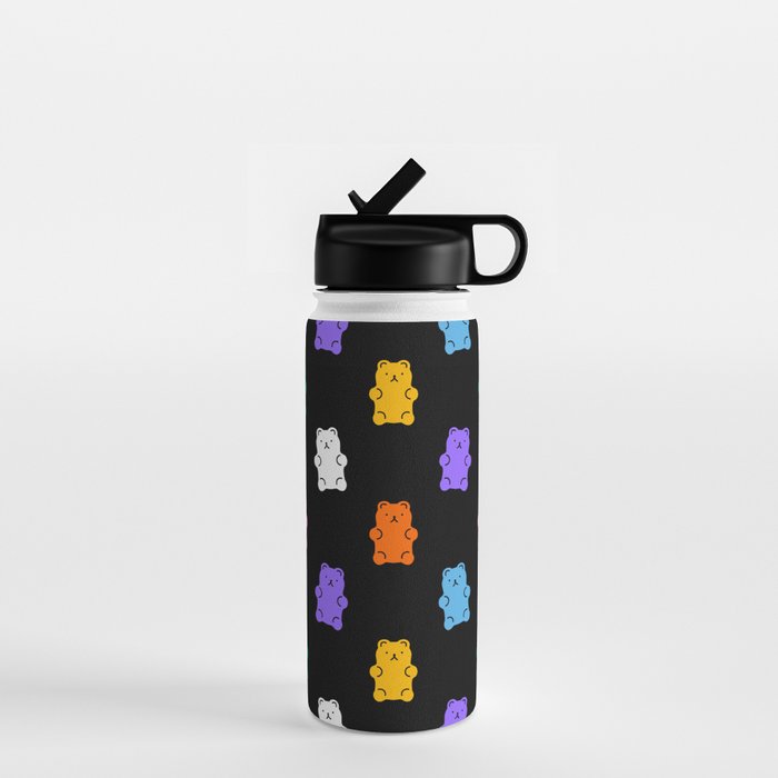 Colorful candy bear pattern art Water Bottle Gallery Image 1