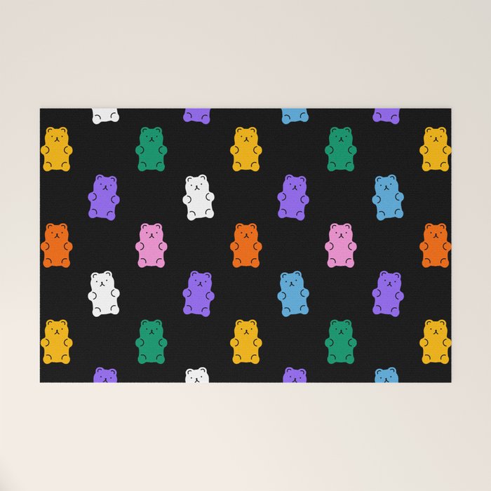 Colorful candy bear pattern art Welcome Mat Gallery Image 1