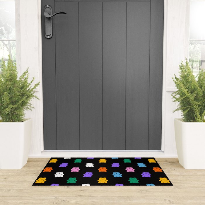 Colorful candy bear pattern art Welcome Mat Gallery Image 3