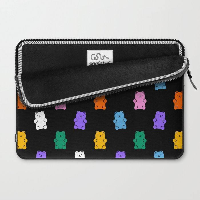Colorful candy bear pattern art Laptop Sleeve Gallery Image 2