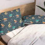 Dinosaurs Floating on an Asteroid Pillow Sham Gallery Image 2