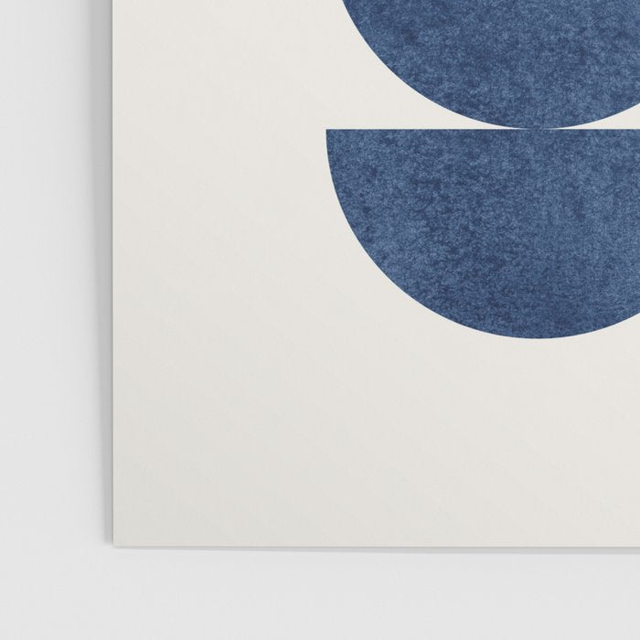 Blue navy retro scandinavian Mid century modern Poster Gallery Image 3