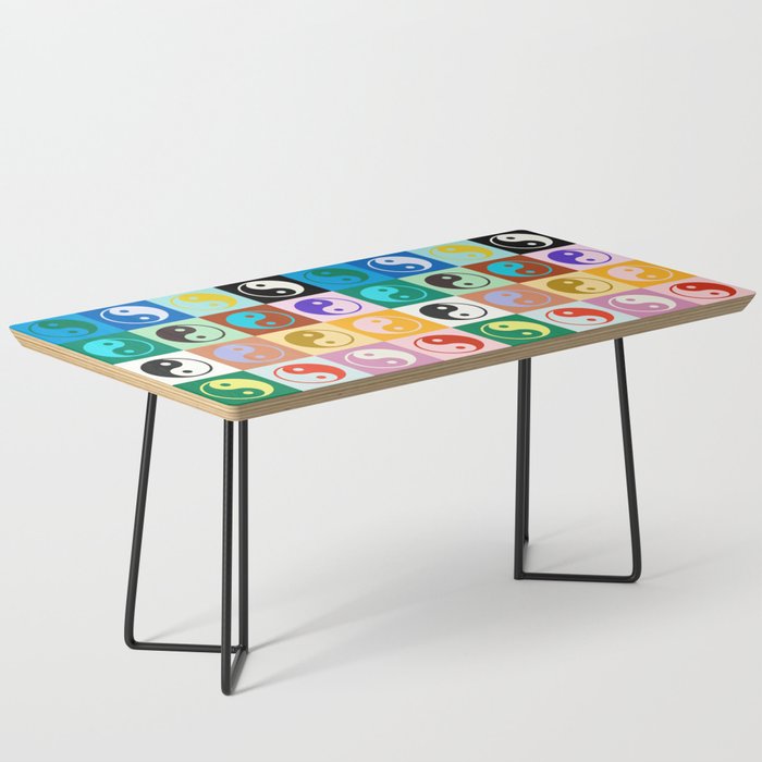Checkered Yin Yang Pattern (Color Block Version) Coffee Table Gallery Image 1
