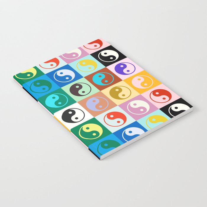 Checkered Yin Yang Pattern (Color Block Version) Notebook Gallery Image 2