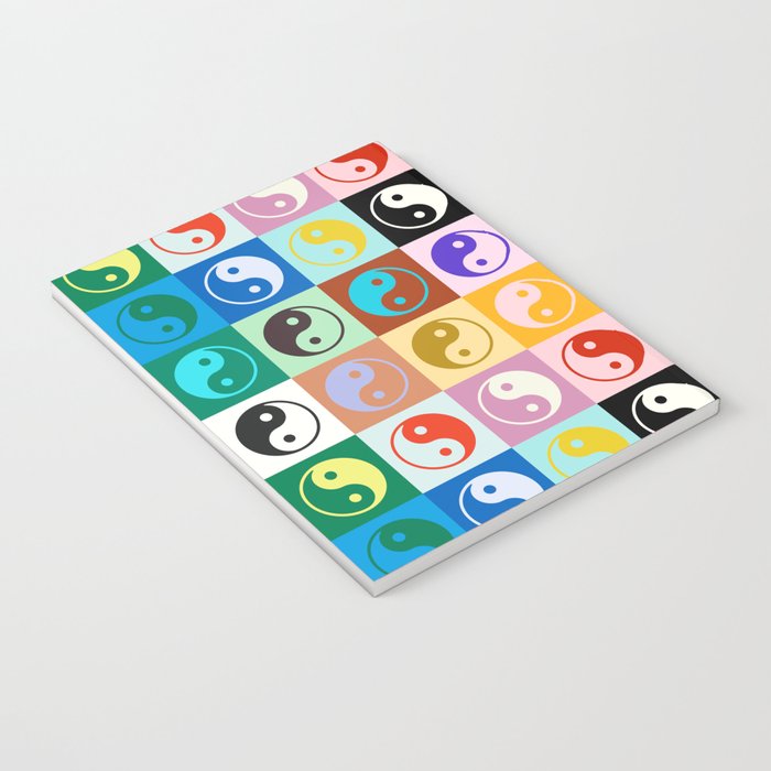 Checkered Yin Yang Pattern (Color Block Version) Notebook Gallery Image 3