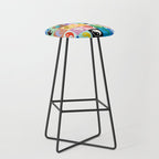 Checkered Yin Yang Pattern (Color Block Version) Stool Gallery Image 1