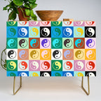Checkered Yin Yang Pattern (Color Block Version) Credenza Gallery Image 1