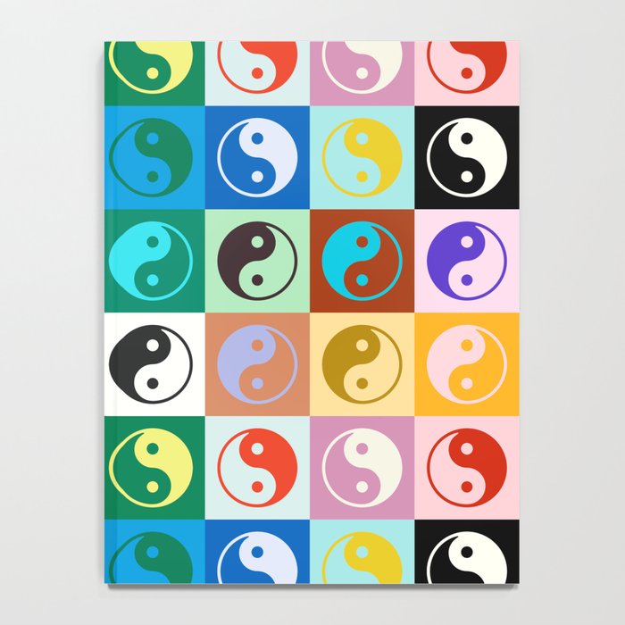 Checkered Yin Yang Pattern (Color Block Version) Notebook Gallery Image 4