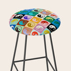 Checkered Yin Yang Pattern (Color Block Version) Stool Gallery Image 2