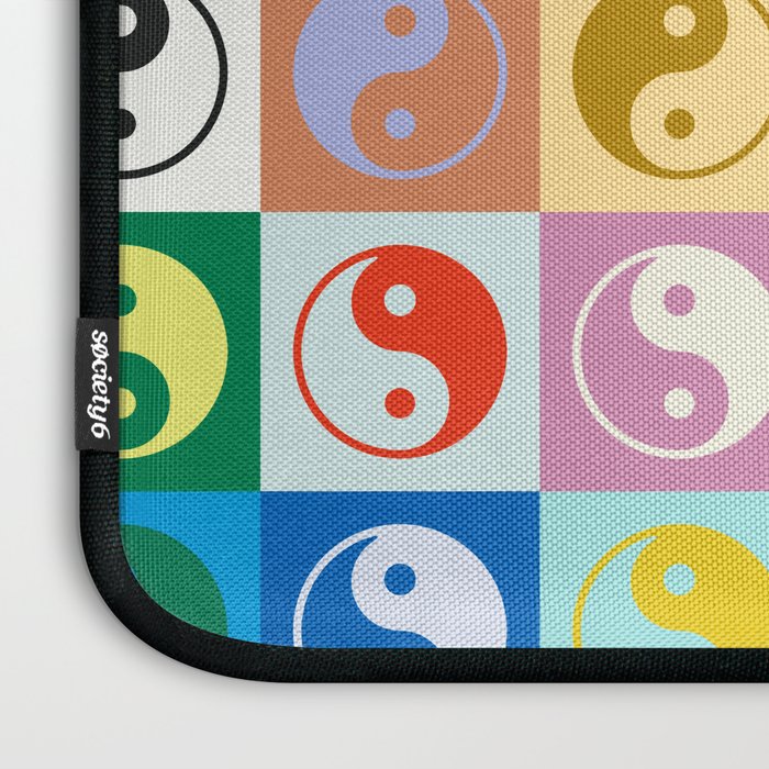 Checkered Yin Yang Pattern (Color Block Version) Laptop Sleeve Gallery Image 3