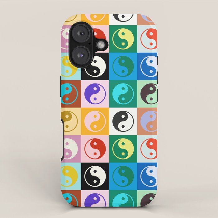 Checkered Yin Yang Pattern (Color Block Version) iPhone Case Gallery Image 1