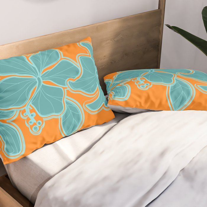 Kailua Hibiscus Hawaiian Engineered Floral Pillow Sham Gallery Image 2