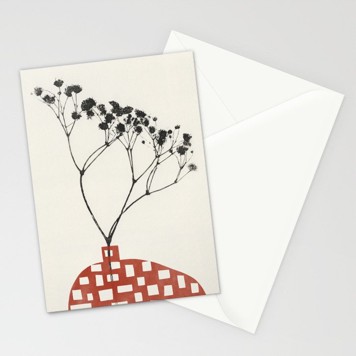 Gypsophila in a Red Vase Stationery Card Gallery Image 2