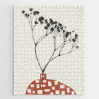 Gypsophila in a Red Vase Jigsaw Puzzle Gallery Image 1