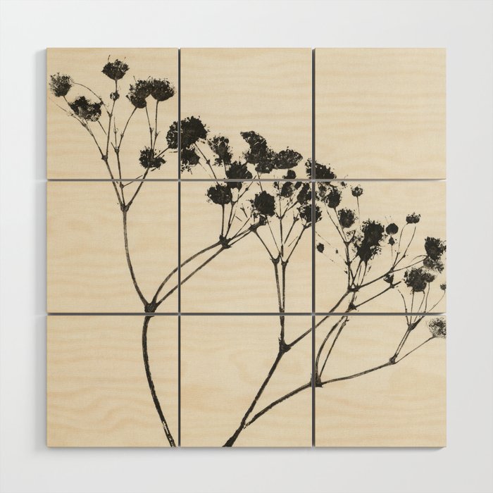 Gypsophila in a Red Vase Wood Wall Art Gallery Image 1