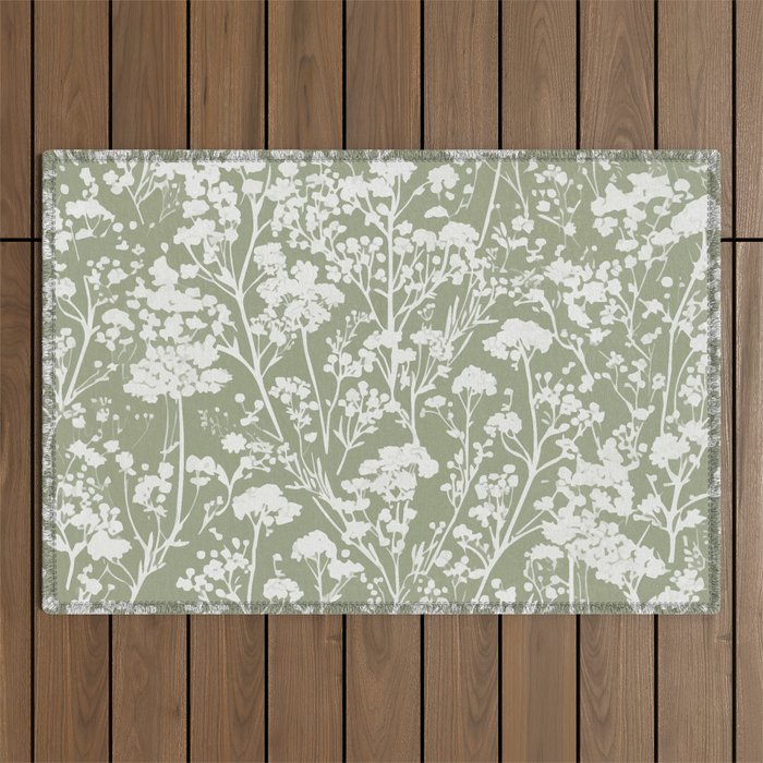 Sage Bloom in Floral Outdoor Rug Gallery Image 1