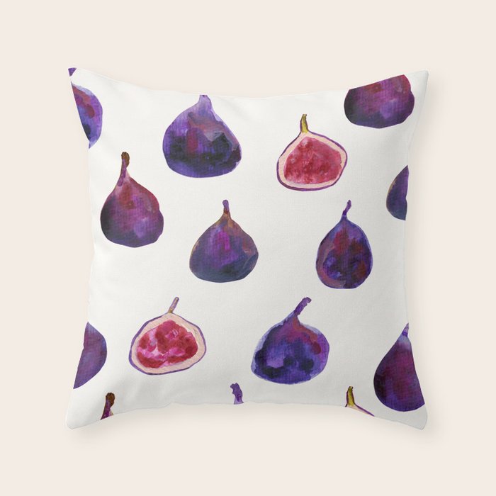 Figs Pattern Throw Pillow Gallery Image 1