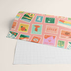 Vintage international world travel post card stamp pattern Wrapping Paper Gallery Image 2