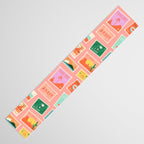 Vintage international world travel post card stamp pattern Table Runner Gallery Image 3