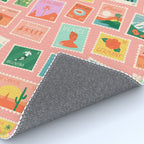 Vintage international world travel post card stamp pattern Rug Gallery Image 4