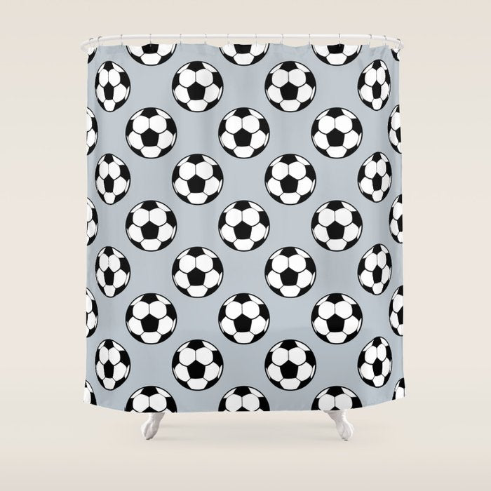 Soccer Balls 1 Shower Curtain Gallery Image 1
