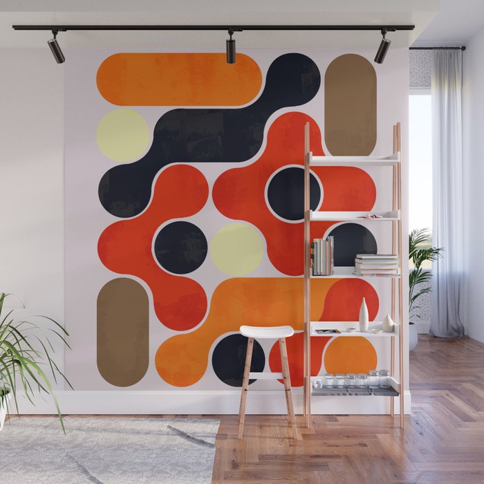 Mid-century geometry no4 Wall Mural Gallery Image 1