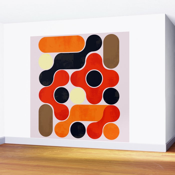 Mid-century geometry no4 Wall Mural Gallery Image 2