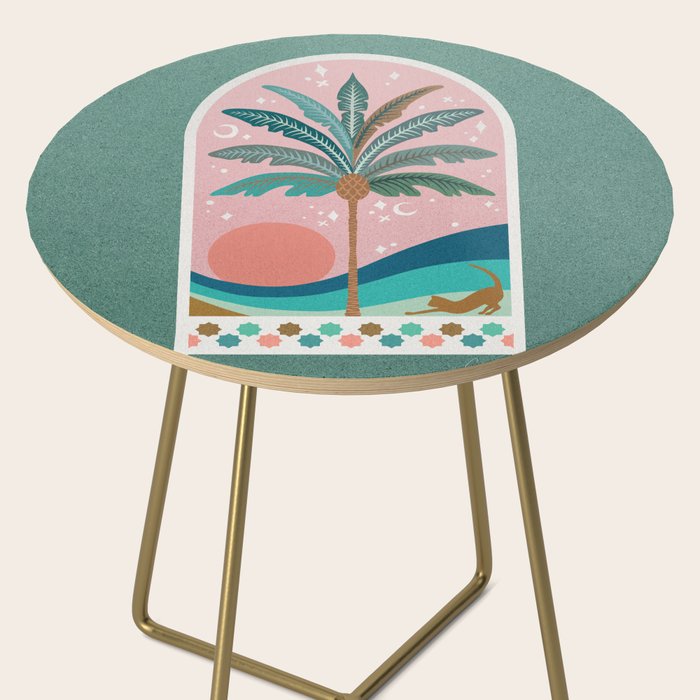 Moorish Framed Palm Tree - Mint & Blush Side Table Gallery Image 2