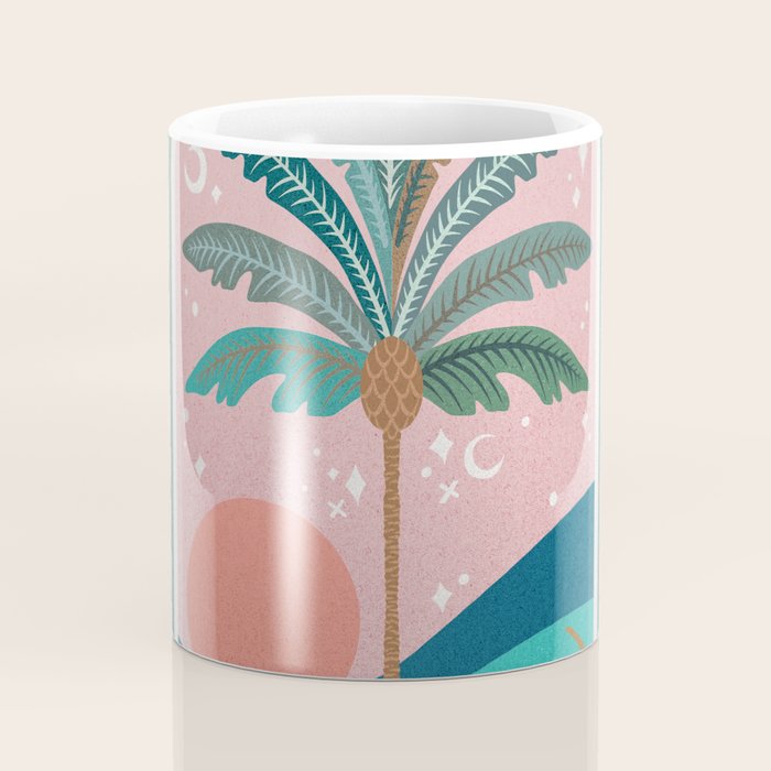 Moorish Framed Palm Tree - Mint & Blush Coffee Mug Gallery Image 4