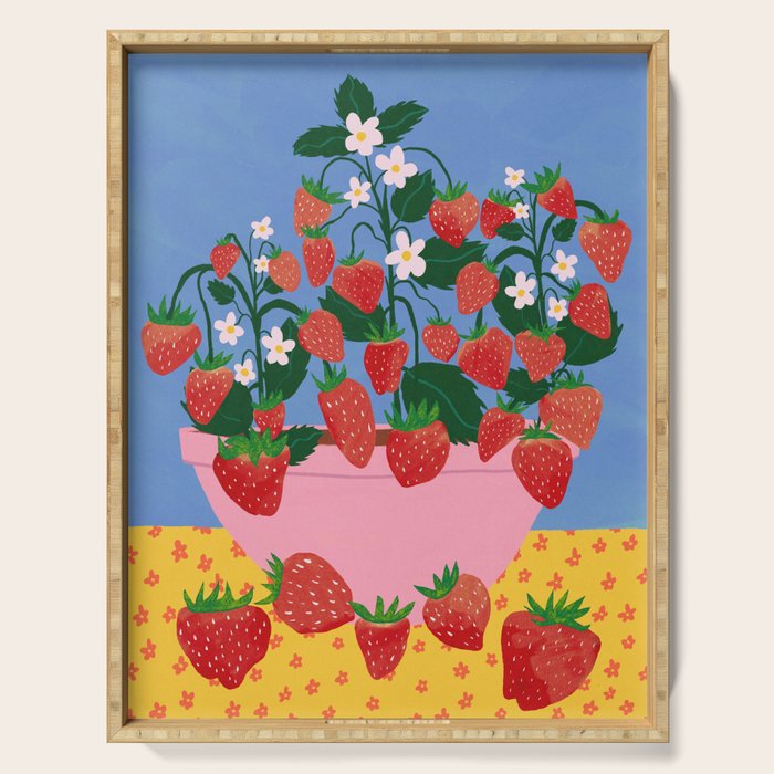 Potted Strawberries Serving Tray Gallery Image 1