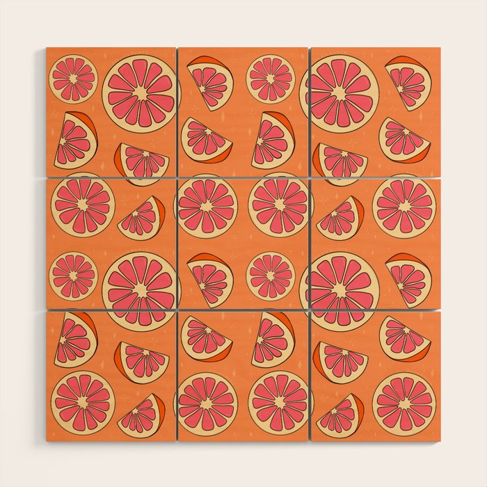 Grapefruit Print Wood Wall Art Gallery Image 1