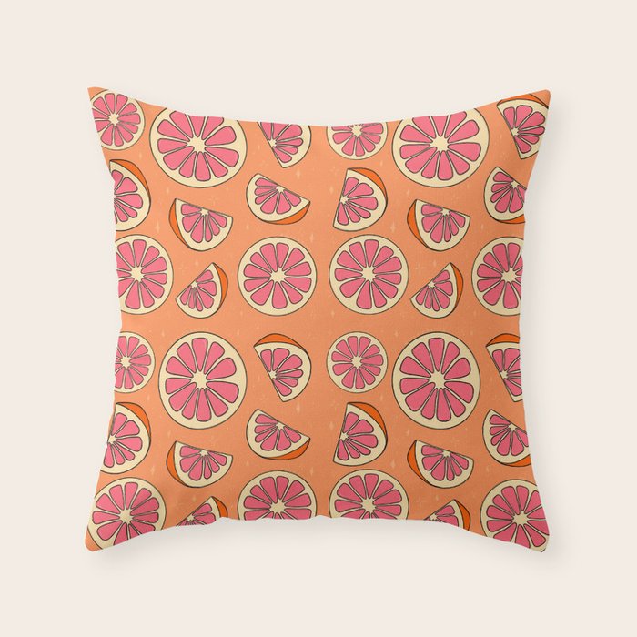 Grapefruit Print Throw Pillow Gallery Image 6