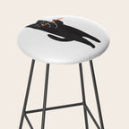 Black cat with flute Stool Gallery Image 2