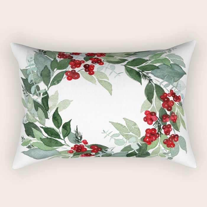 Holly Berry Rectangular Pillow Gallery Image 2