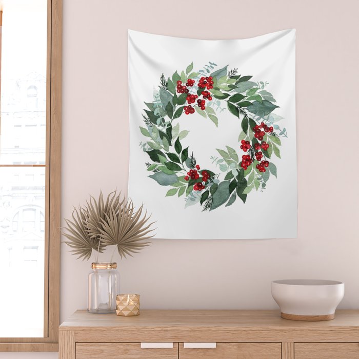 Holly Berry Wall Tapestry Gallery Image 2