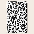 Abstract black and white flower nature art pattern Cutting Board Gallery Image 1